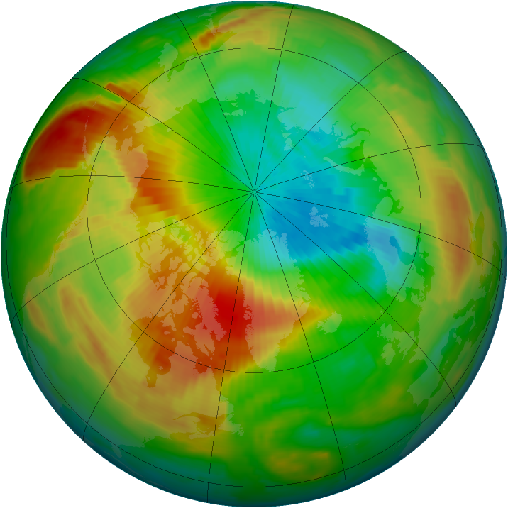 Arctic ozone map for 09 April 1997